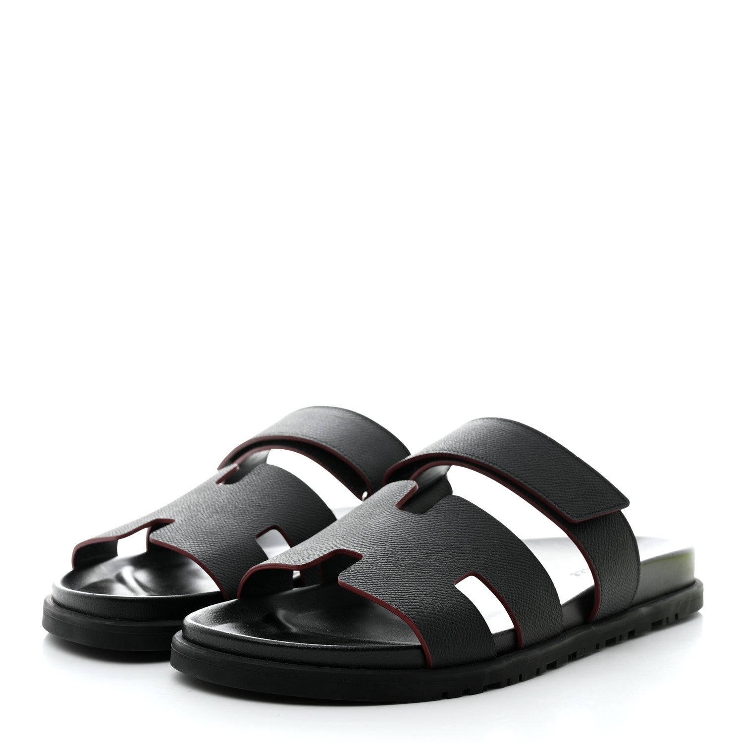 Hermes Calfskin Mens Chypre Sandals 44 Black 3 of 9