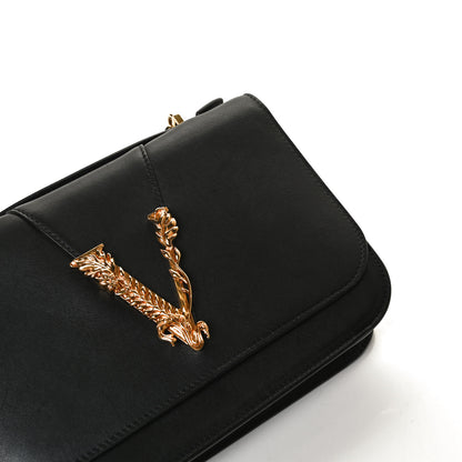 Versace Vitello Barocco Virtus Top Handle Shoulder Bag Black 9 of 17