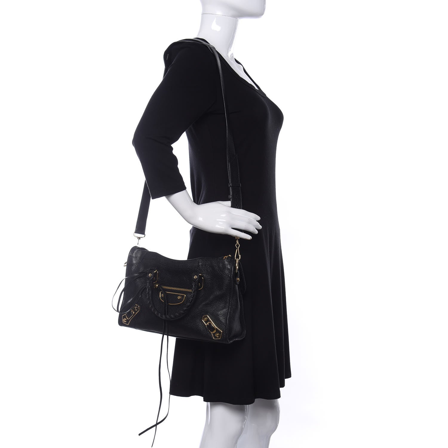 Balenciaga Chevre Gold Metallic Edge Hardware S City Black 2 of 13