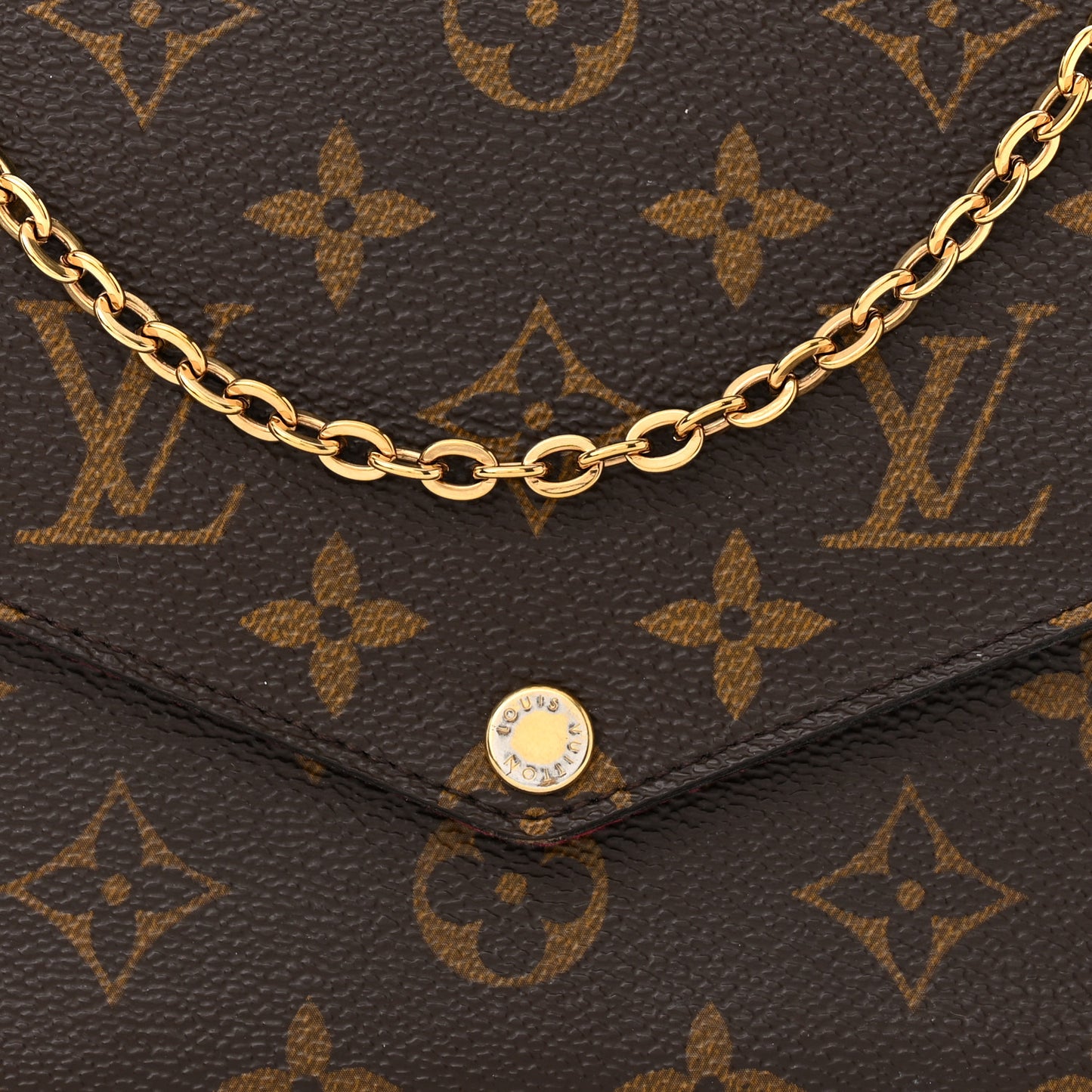 Monogram Pochette Felicie Chain Wallet Fuchsia