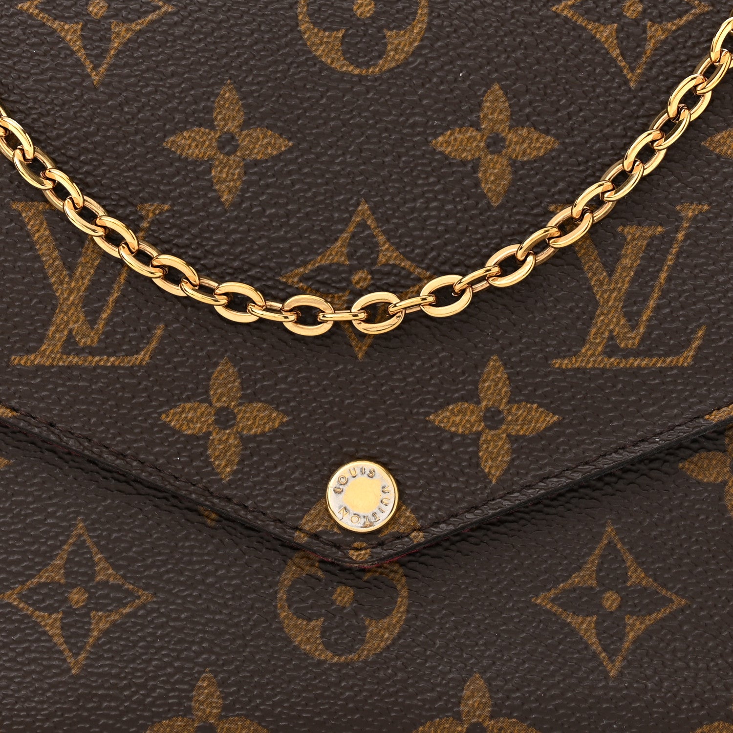 Louis Vuitton Monogram Pochette Felicie Chain Wallet Fuchsia 9 of 16
