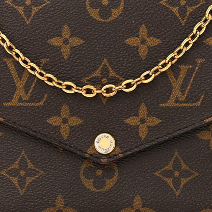 Louis Vuitton Monogram Pochette Felicie Chain Wallet Fuchsia 9 of 16