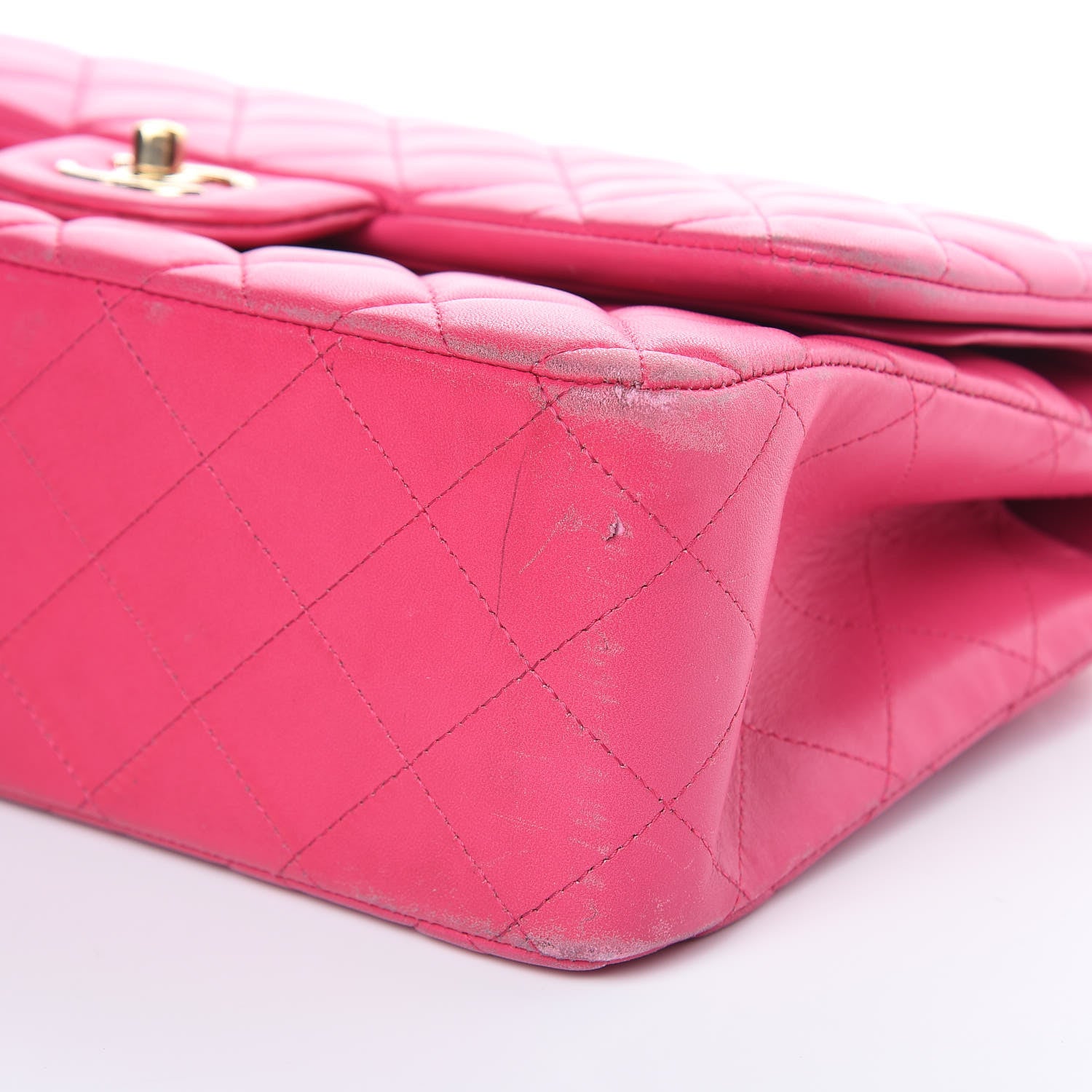 Chanel Lambskin Quilted Jumbo Double Flap Fuchsia 9 of 23