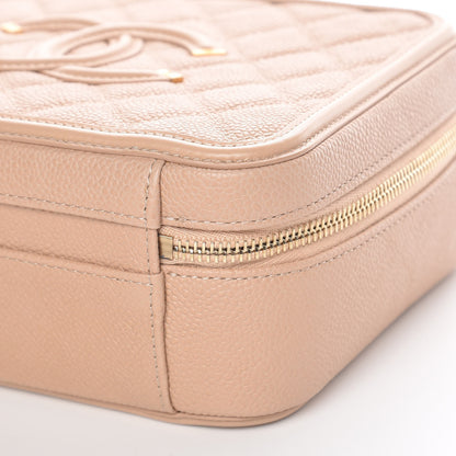 Chanel Caviar Quilted Medium CC Filigree Vanity Case Beige 10 of 12