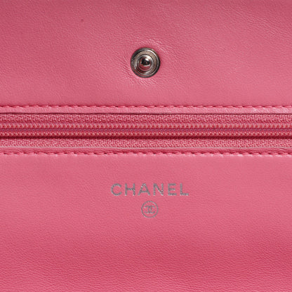 Chanel Lambskin Wallet On Chain WOC Pink 6 of 8