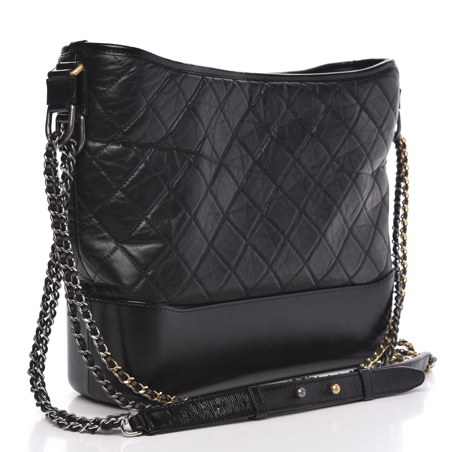 Chanel Aged Calfskin Quilted Large Gabrielle Hobo Black 3 of 10