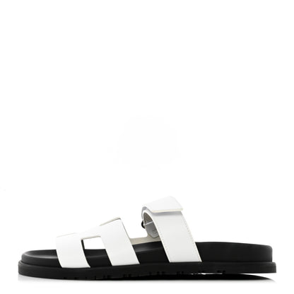 Hermes Calfskin Womens Chypre Sandals 39 White 1 of 15