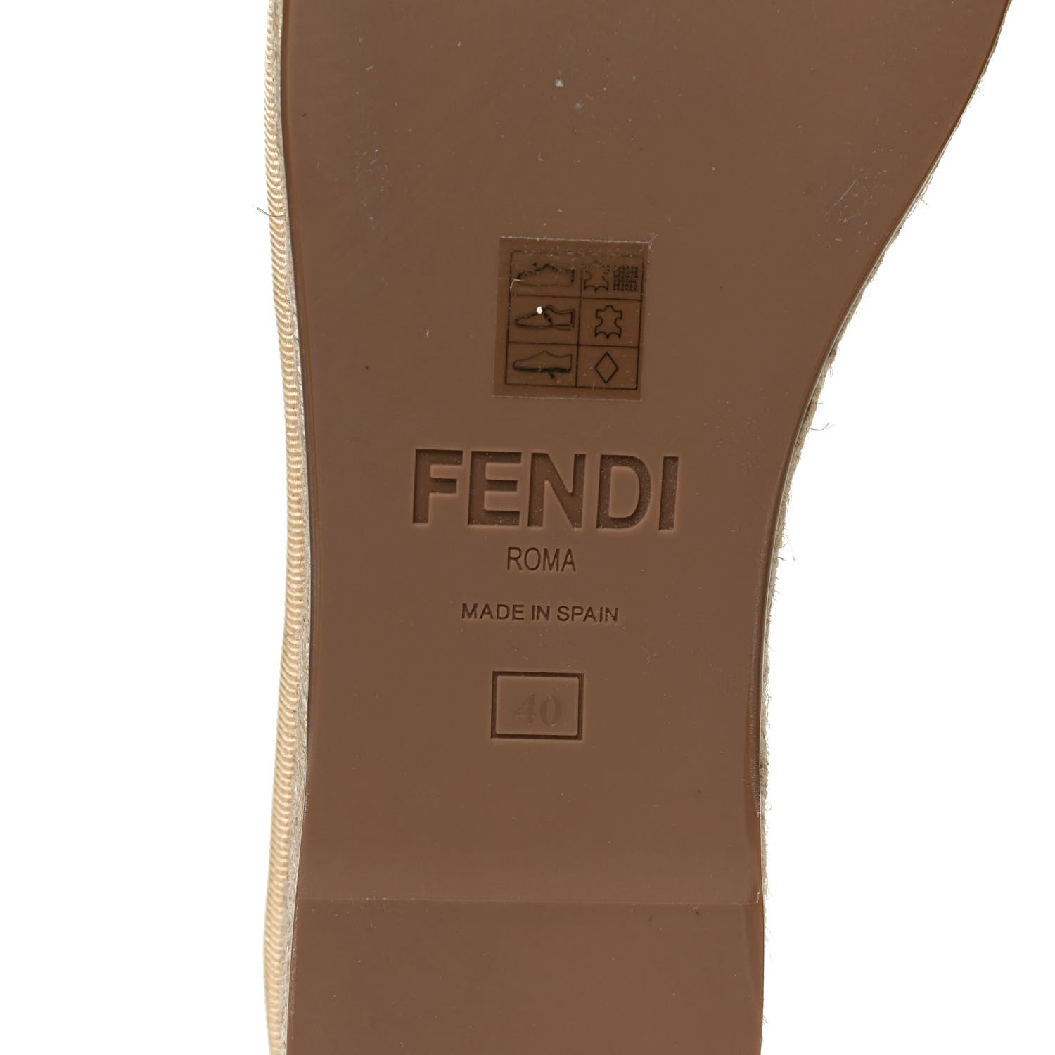 Fendi Raffia FF Embroidered Espadrille Platform Sandals 40 Natural 8 of 9