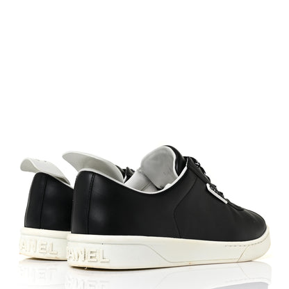 Chanel Calfskin CC Womens Sneakers 39.5 Black 4 of 9