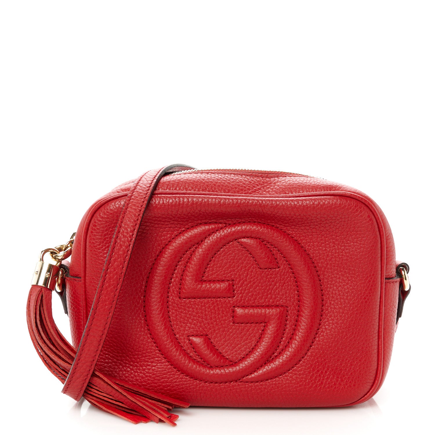 Gucci Pebbled Calfskin Small Soho Disco Bag Tabasco Red 1 of 11