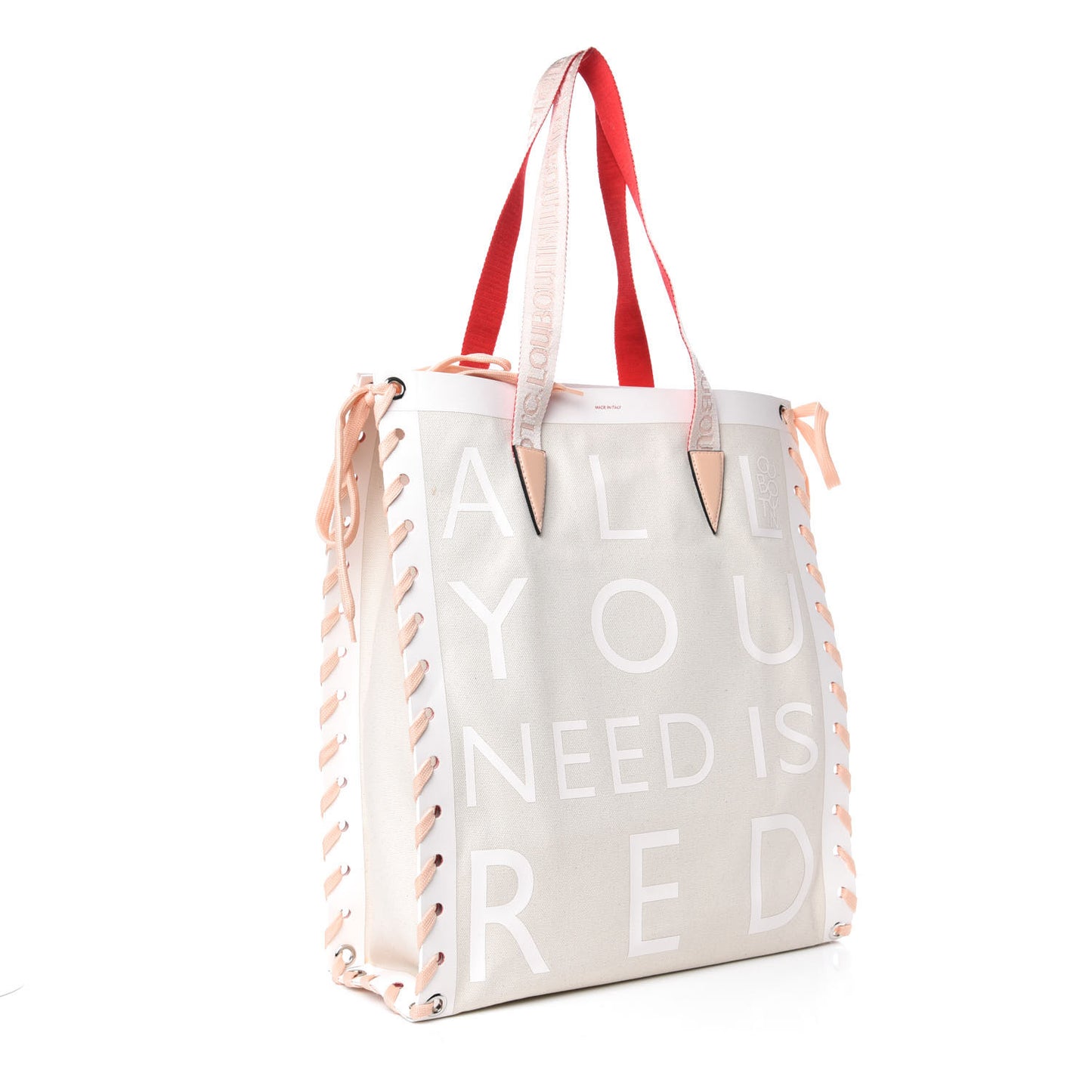 Braided Canvas Small Cabalace Shopper Tote Beige