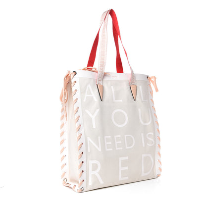 Christian Louboutin Braided Canvas Small Cabalace Shopper Tote Beige 3 of 10