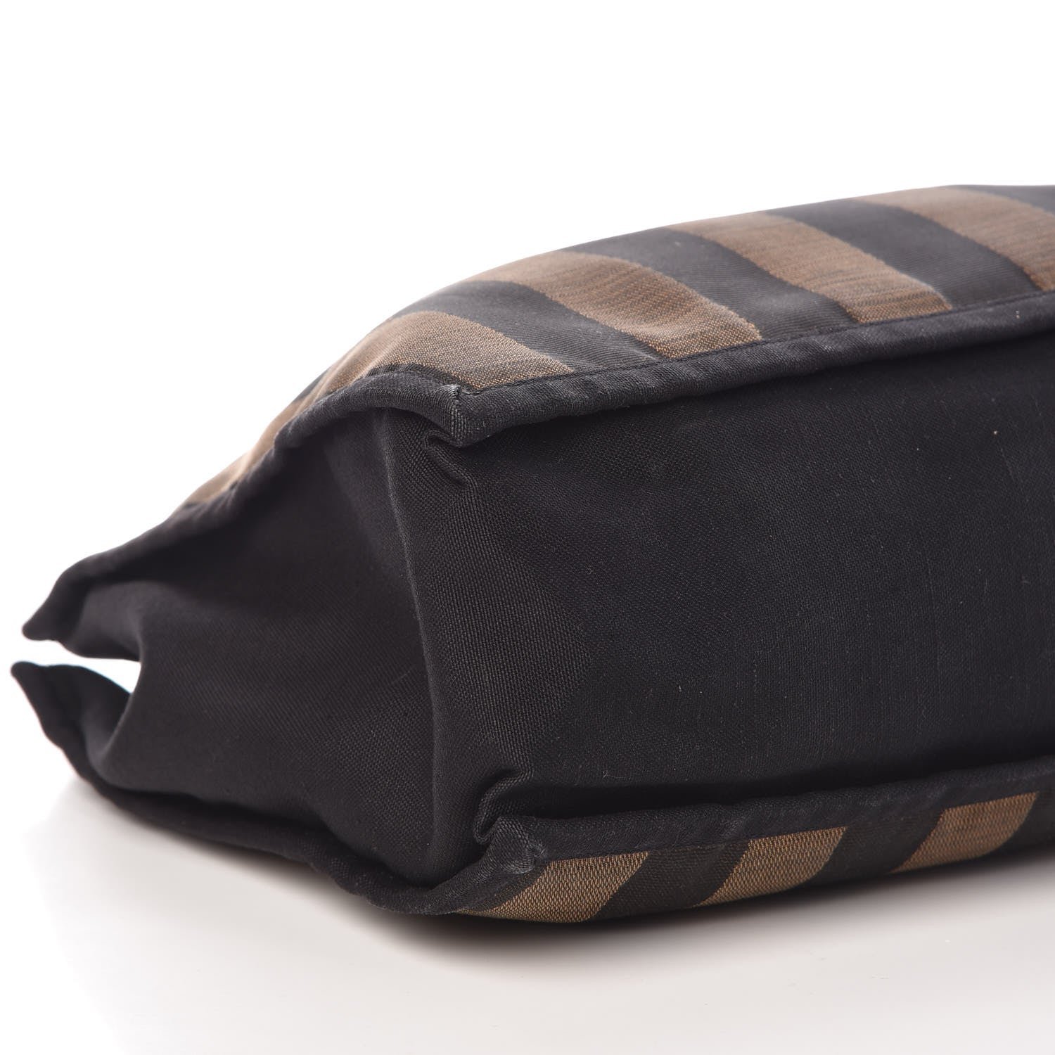 Fendi Pequin Small Shopping Tote Black Tobacco 6 of 12