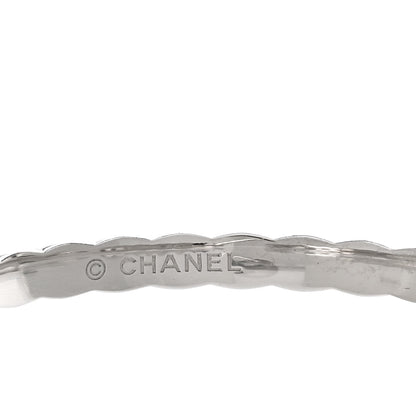 Chanel 18K White Gold Diamond Coco Crush Hoop Earrings 4 of 5