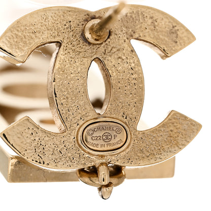 Chanel Crystal Boy Earrings Gold 4 of 5