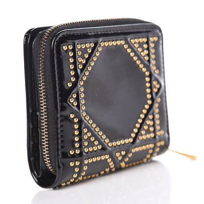 Christian Dior Patent Studded Diorama Small Wallet Black 3 of 11