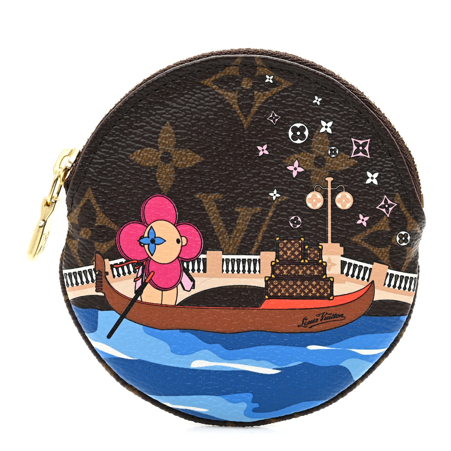 Monogram 2019 Christmas Animation Round Coin Purse Blue