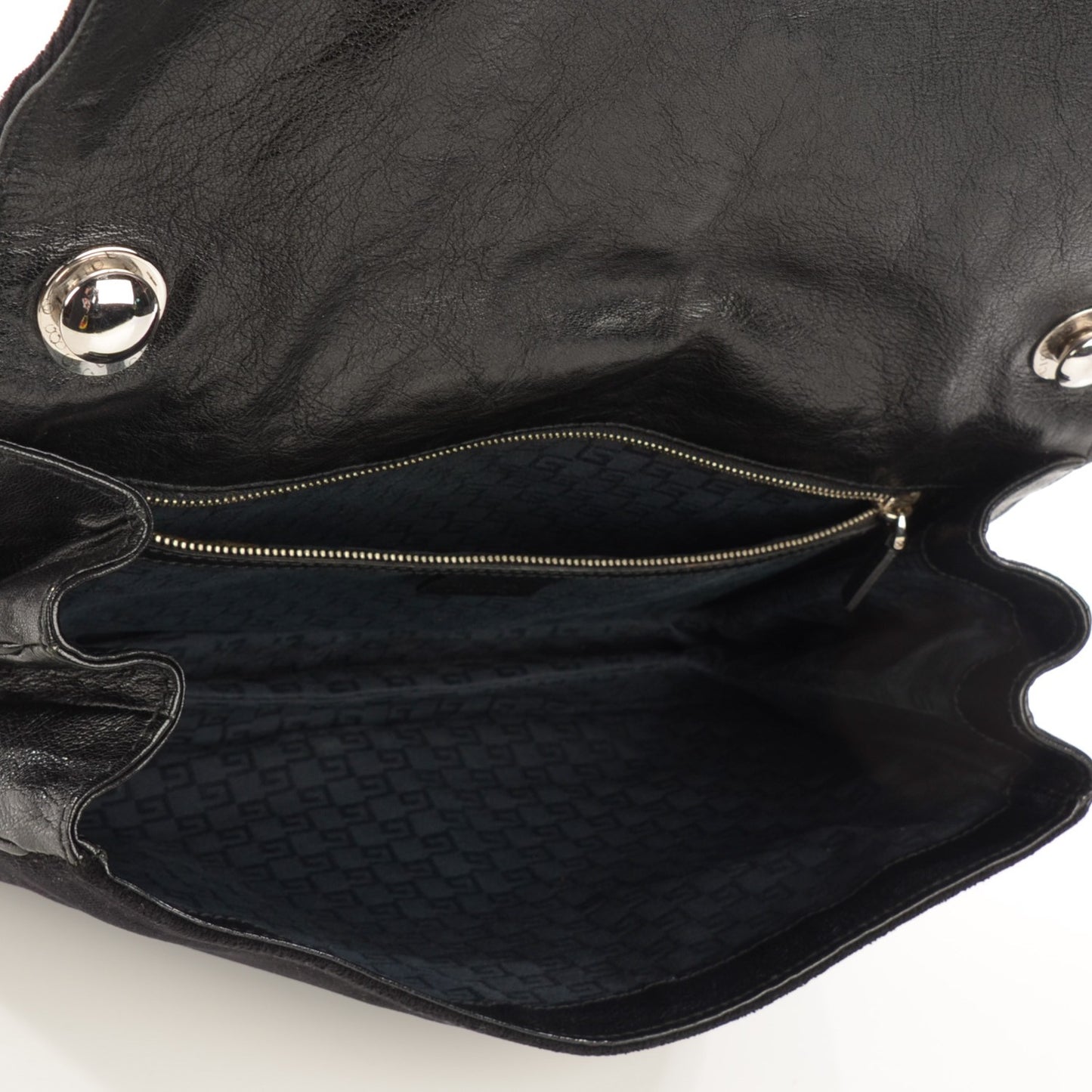 Velvet Web Blondie Shoulder Flap Bag Black White