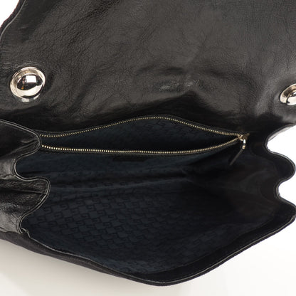 Gucci Velvet Web Blondie Shoulder Flap Bag Black White 5 of 7
