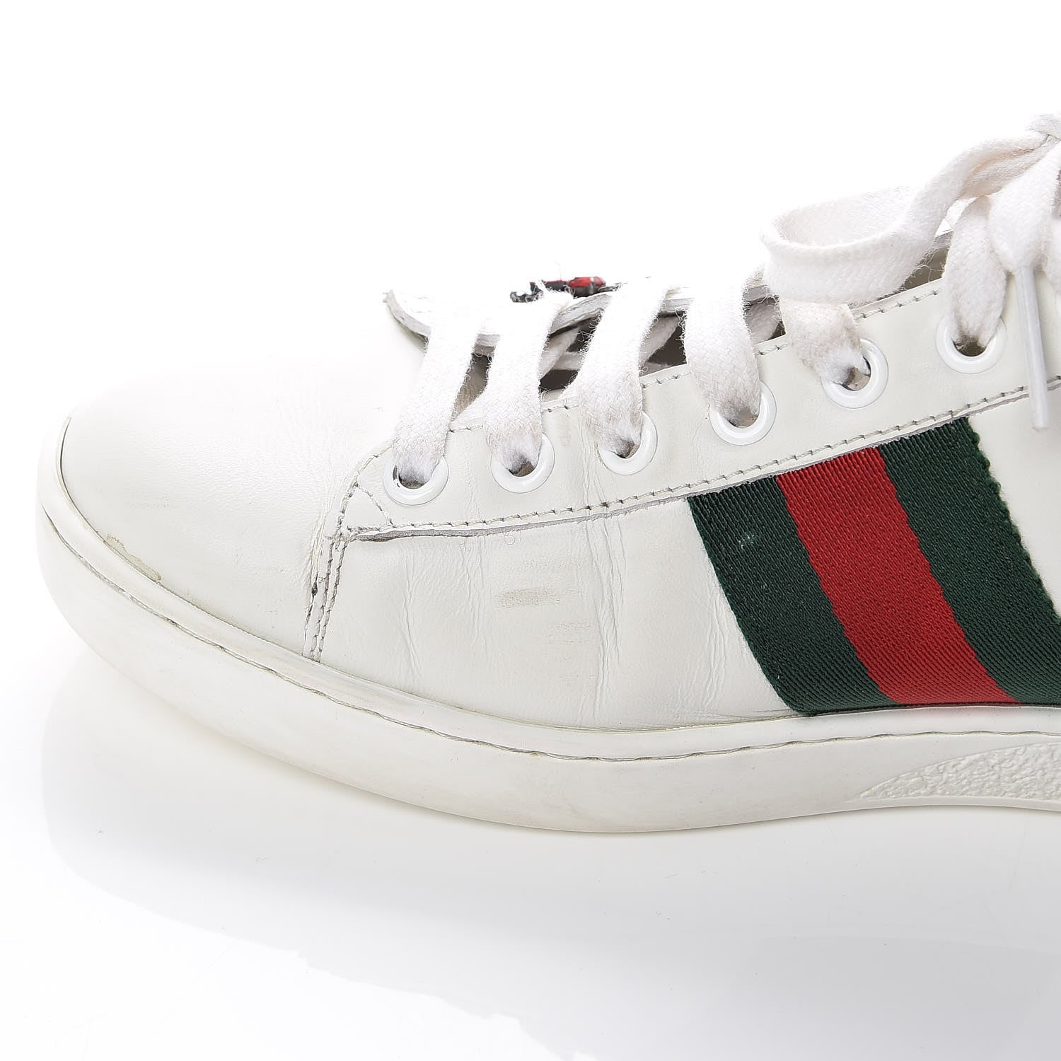 Gucci Calfskin Web Studded Arrow Ace Sneakers 36.5 White 13 of 15