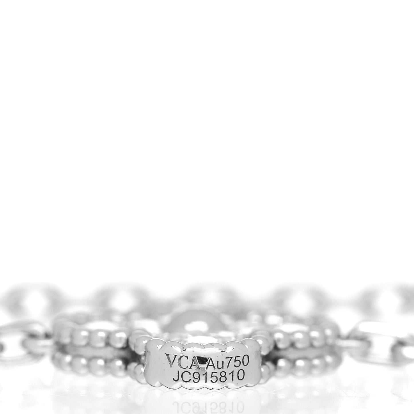 18K White Gold Diamond 10 Motifs Vintage Alhambra Necklace