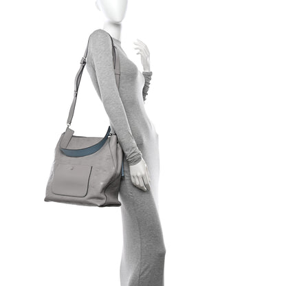 MCM Calfskin Ottomar Monogram Klara Medium Hobo Dove Grey 2 of 12