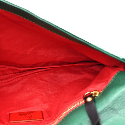 Christian Louboutin Calfskin Trophe Twist Pocket Shoulder Bag Emerald 5 of 10