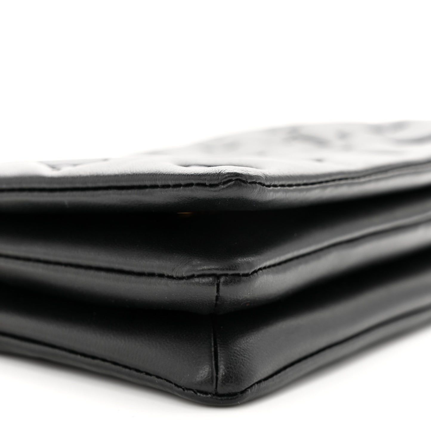Lambskin Embossed Monogram Pochette Coussin Black