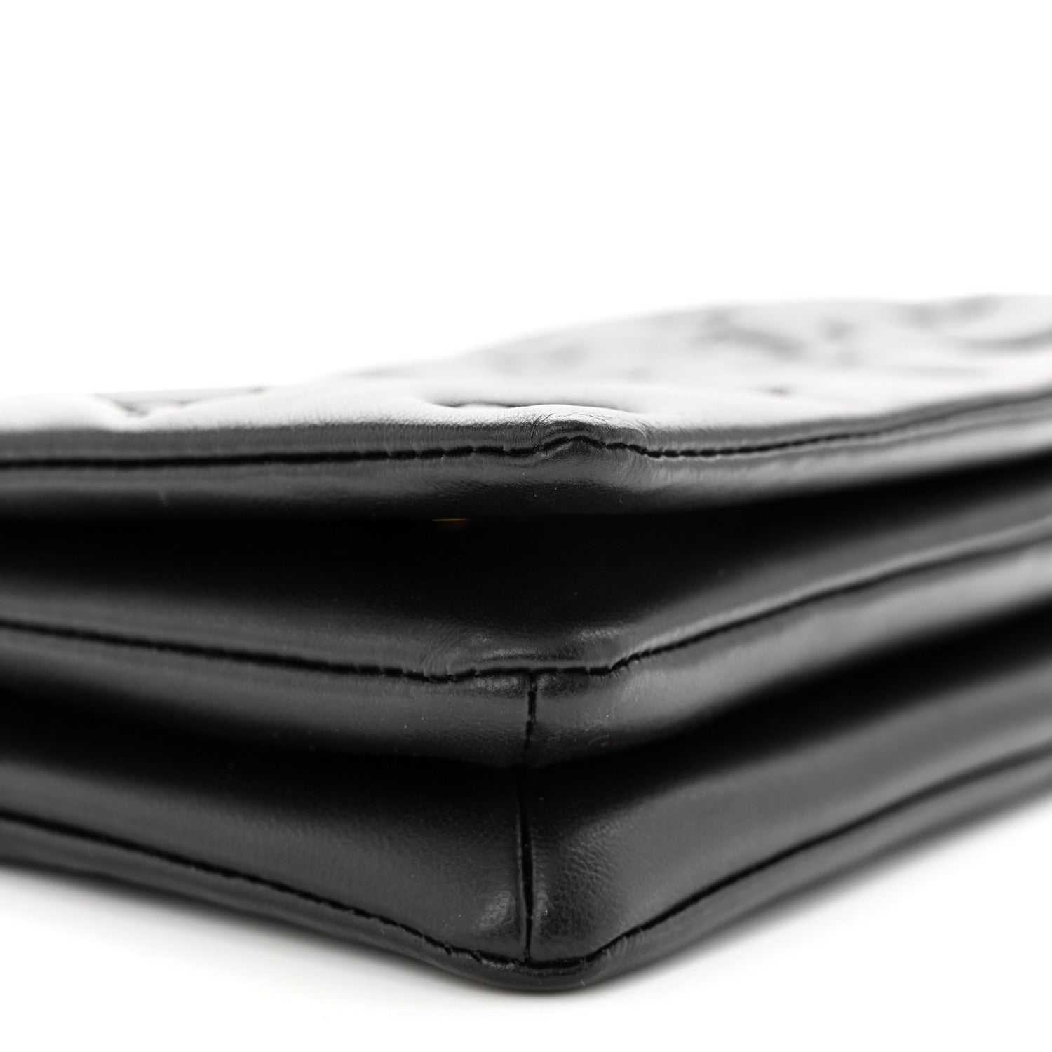 Louis Vuitton Lambskin Embossed Monogram Pochette Coussin Black 8 of 9