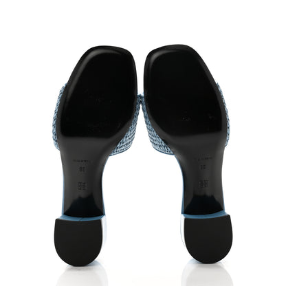 Givenchy Raffia Logo Mule Sandals 38 Denim Blue 5 of 10