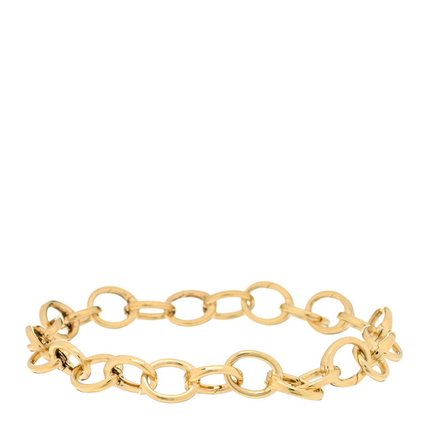 18K Yellow Gold Oval Link Bracelet