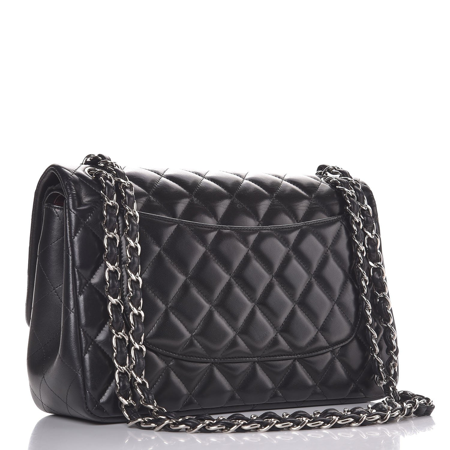 Chanel Lambskin Quilted Jumbo Double Flap Black 4 of 10
