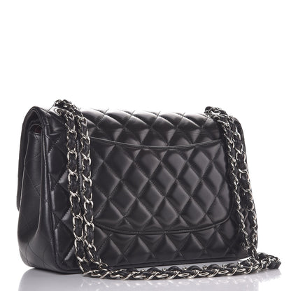 Chanel Lambskin Quilted Jumbo Double Flap Black 4 of 10