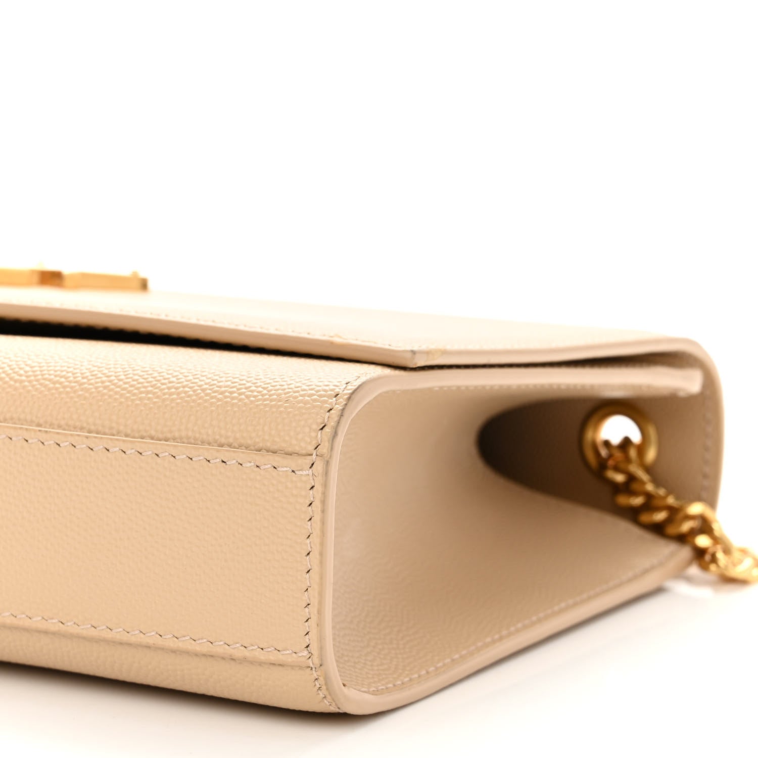 Saint Laurent Grain De Poudre Medium Monogram Kate Satchel Dark Beige 8 of 8