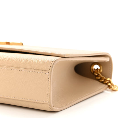 Saint Laurent Grain De Poudre Medium Monogram Kate Satchel Dark Beige 8 of 8