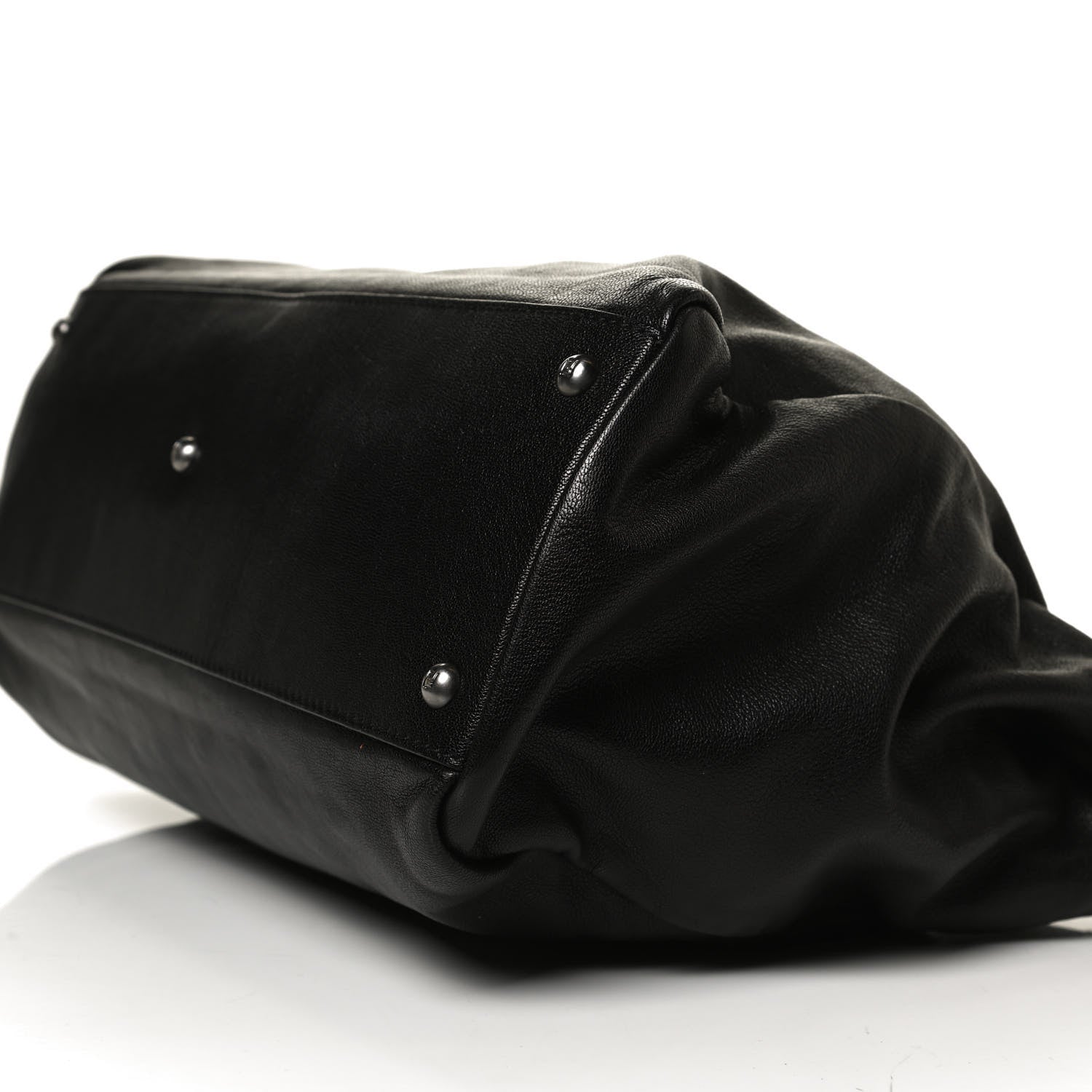 Fendi Goatskin Zucca Large Peekaboo Iconic Satchel Black Tobacco 10 of 12