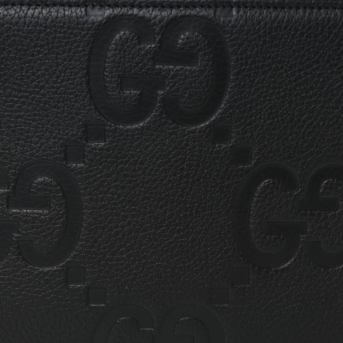 Piuma Calfskin Jumbo GG Embossed Medium Messenger Bag Black