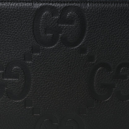 Gucci Piuma Calfskin Jumbo GG Embossed Medium Messenger Bag Black 8 of 10