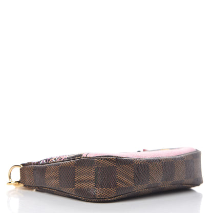Louis Vuitton Damier Ebene 2019 Christmas Animation Mini Pochette Accessories Red 4 of 10