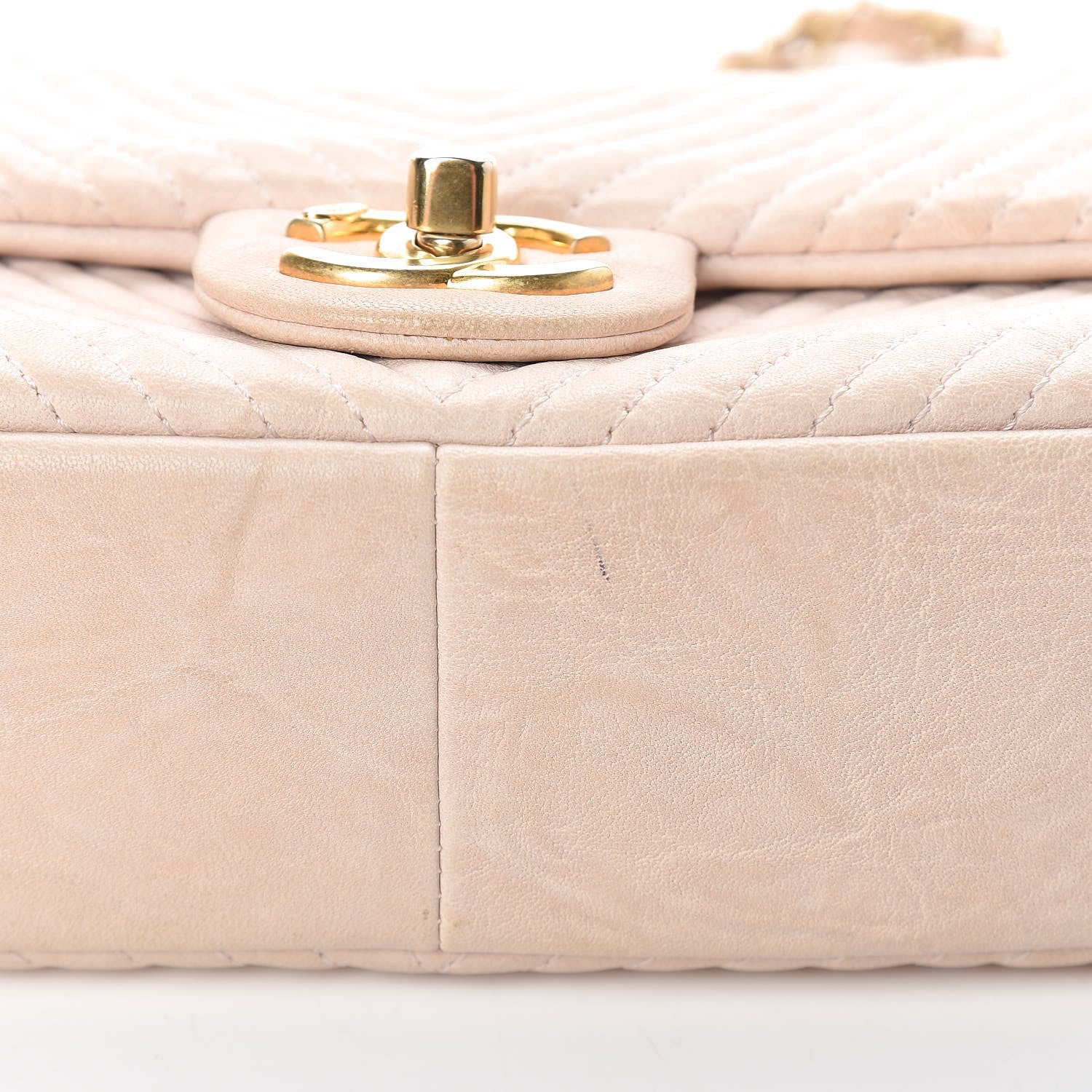 Chanel Calfskin Chevron Small Surpique Flap Ivory 15 of 17