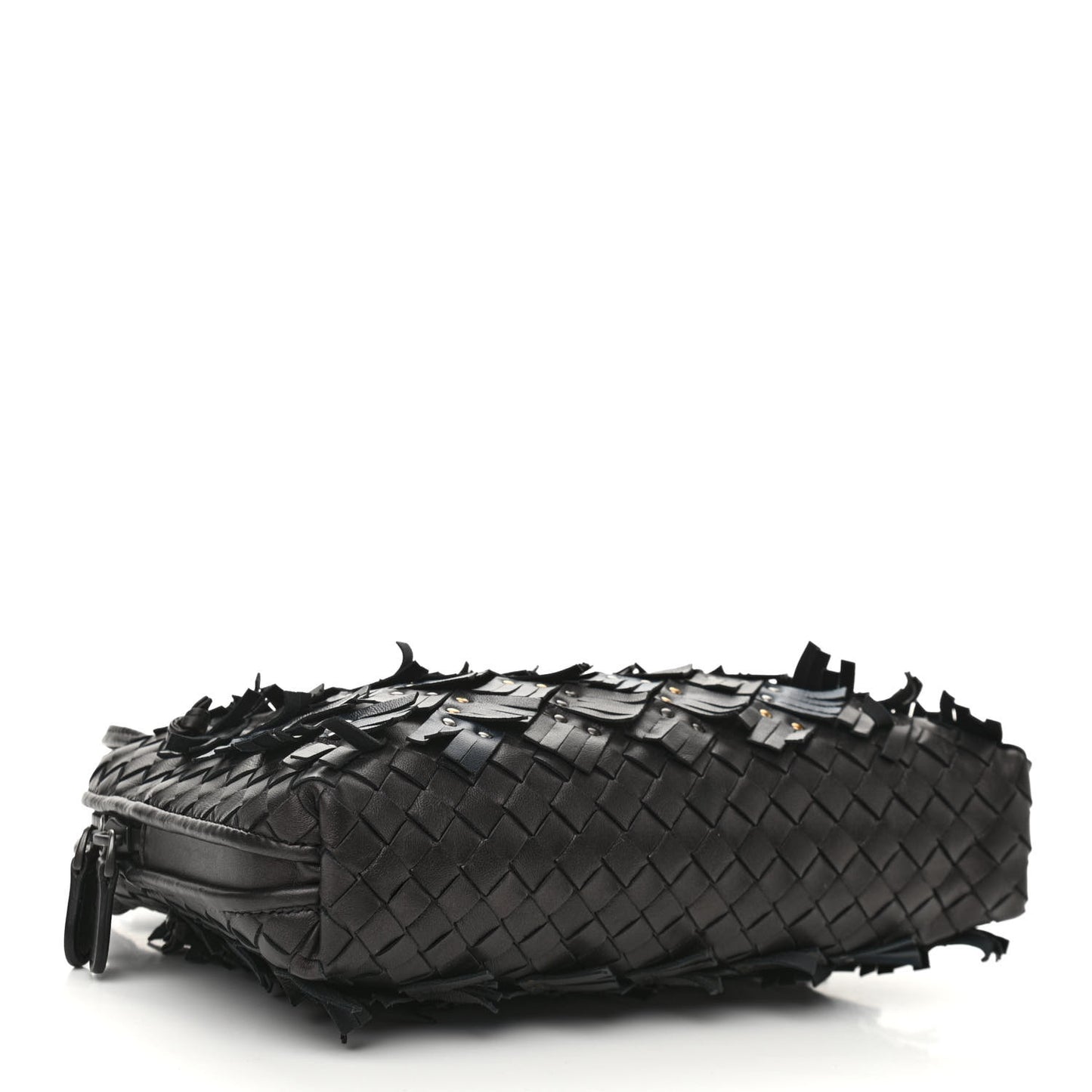 Nappa Intrecciato Fringe Studded Nodini Crossbody Messenger Multicolor