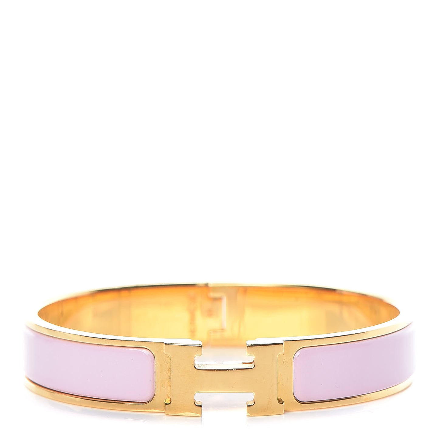 Enamel Narrow Clic Clac H Bracelet GM Rose Dragee