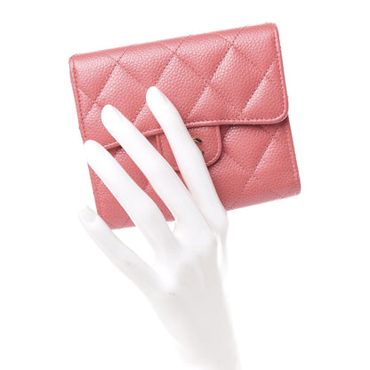 Chanel Caviar Quilted Compact Flap Wallet Pink 2 of 9