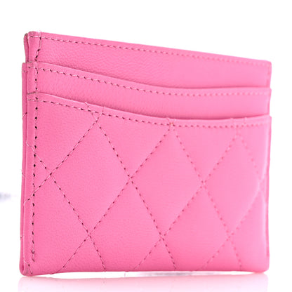 Chanel Lambskin Quilted Card Holder Pink 3 of 9