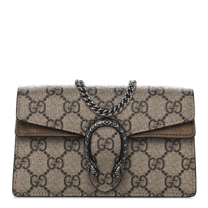 Gucci GG Supreme Monogram Super Mini Dionysus Shoulder Bag Taupe 1 of 9