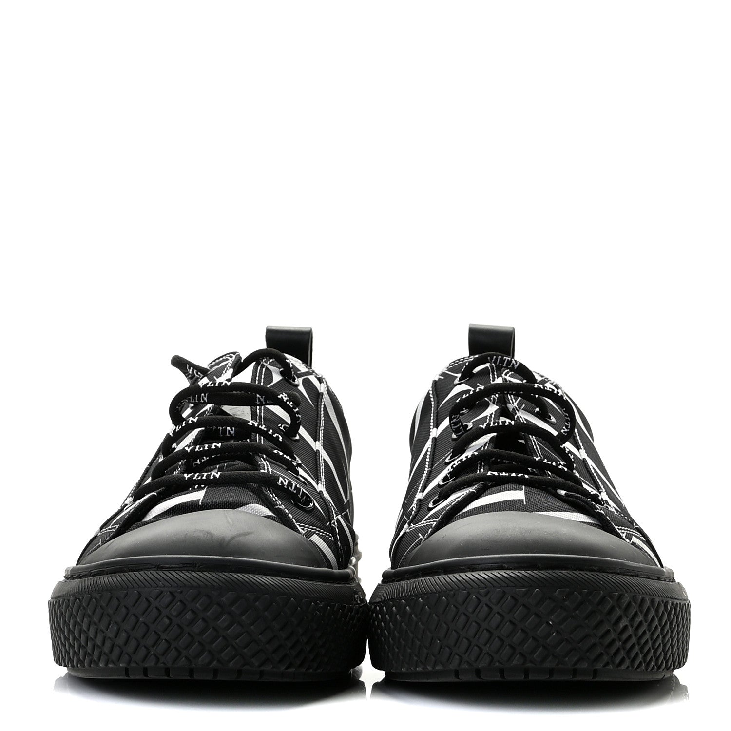 Valentino Garavani Nylon Mens Allover VLTN Logo Sneakers 41 Black White 2 of 12
