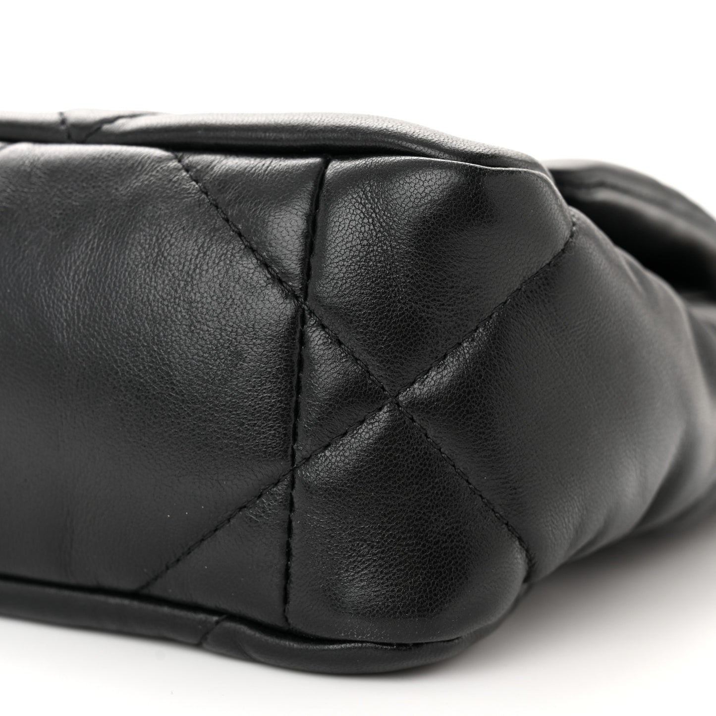 Shiny Goatskin Quilted Medium Chanel 19 Flap Black