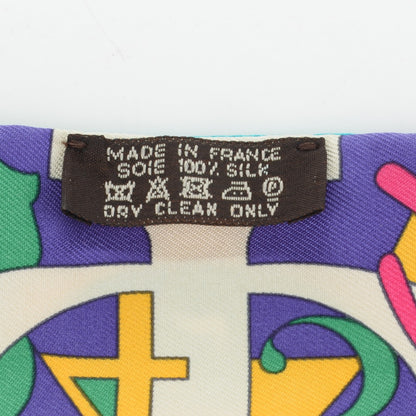 Hermes Silk Le Nombre D'Or Twilly Rose Vif Vert Jaune 3 of 5