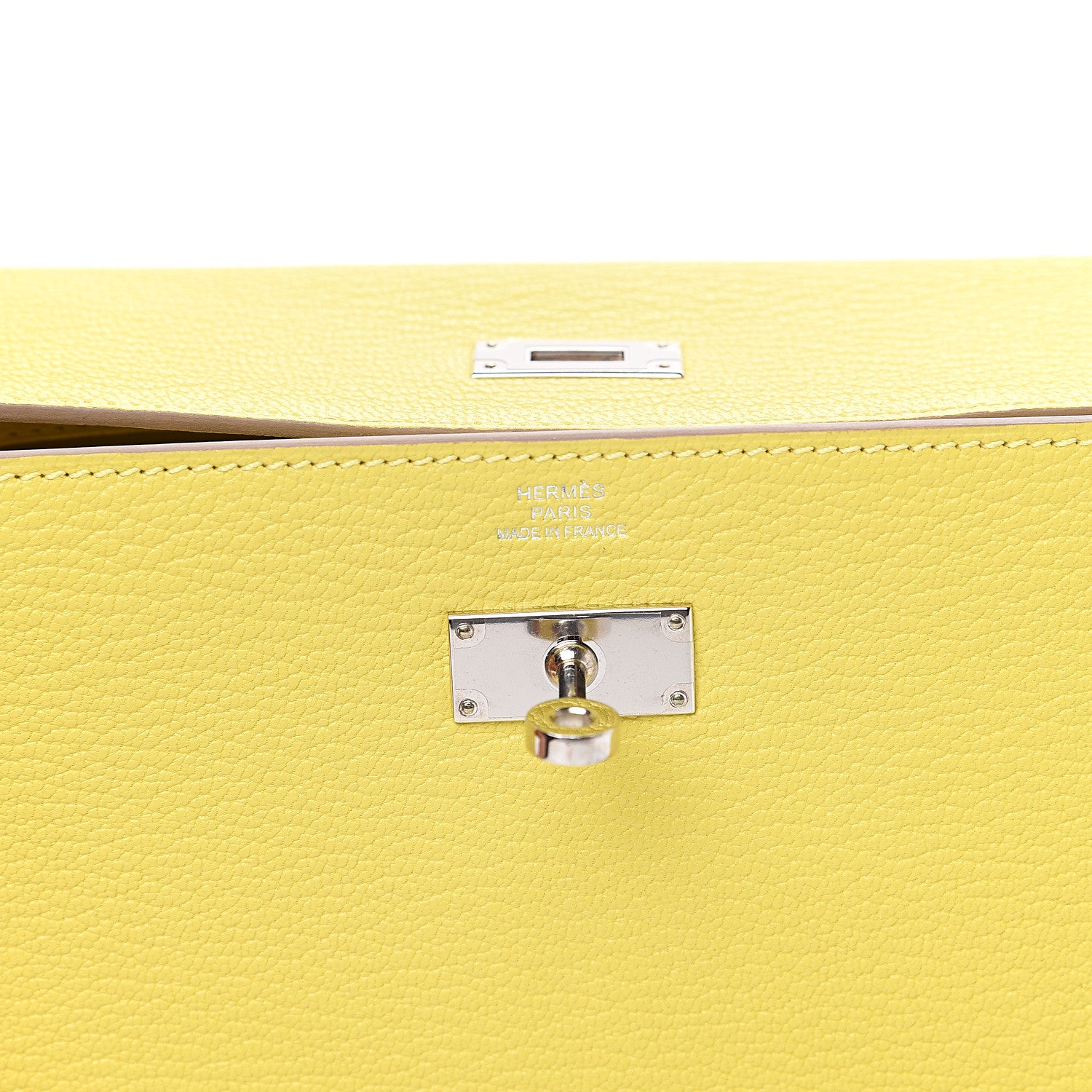 Hermes Chevre Mysore Kelly Longue Wallet Lime 5 of 10