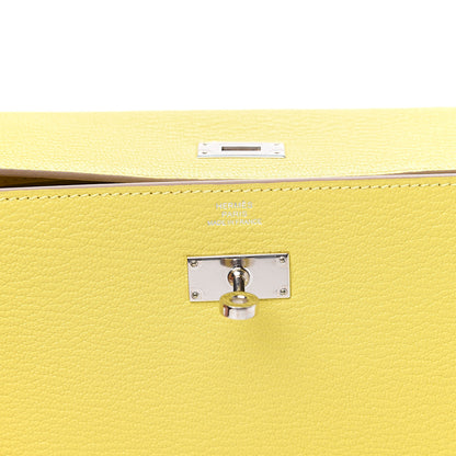 Hermes Chevre Mysore Kelly Longue Wallet Lime 5 of 10